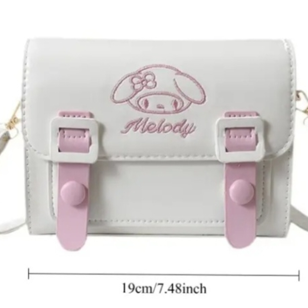 Chic White Bag with Pink Details